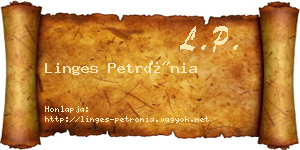 Linges Petrónia névjegykártya